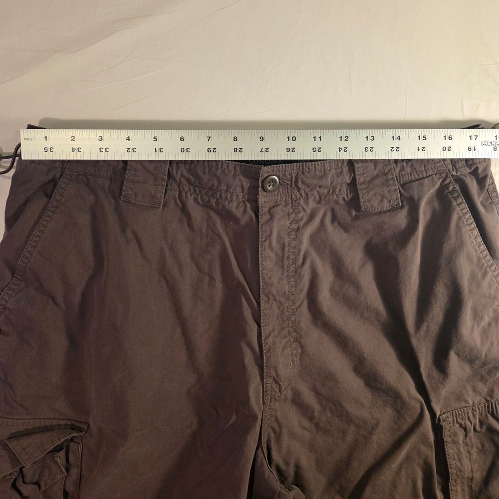 Sonoma Men's Convertible Zip Off Cargo Pants Size 36x29 Taupe Brown Cotton Nylon - Picture 7 of 11